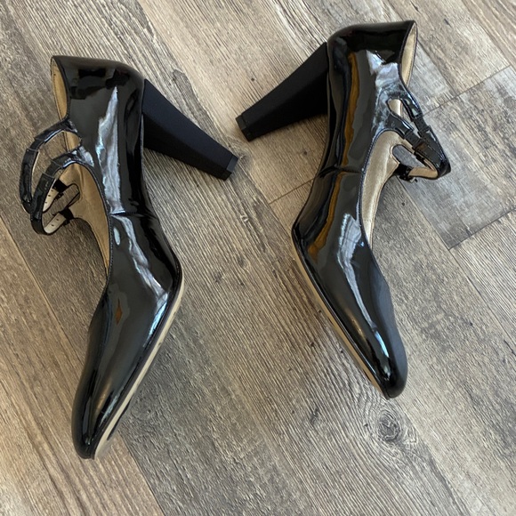 Antonia Saint Double Strap Black Patent Leather Opal Mary Jane Heels Never Worn - Picture 3 of 5